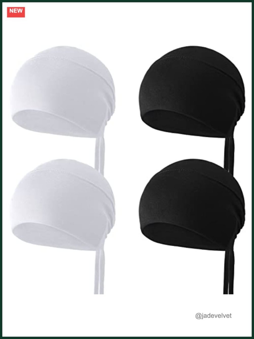4 Pack Hijab Undercaps for Women, Adjustable Muslim Scarf Liner, Polyester